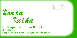 marta kulka business card